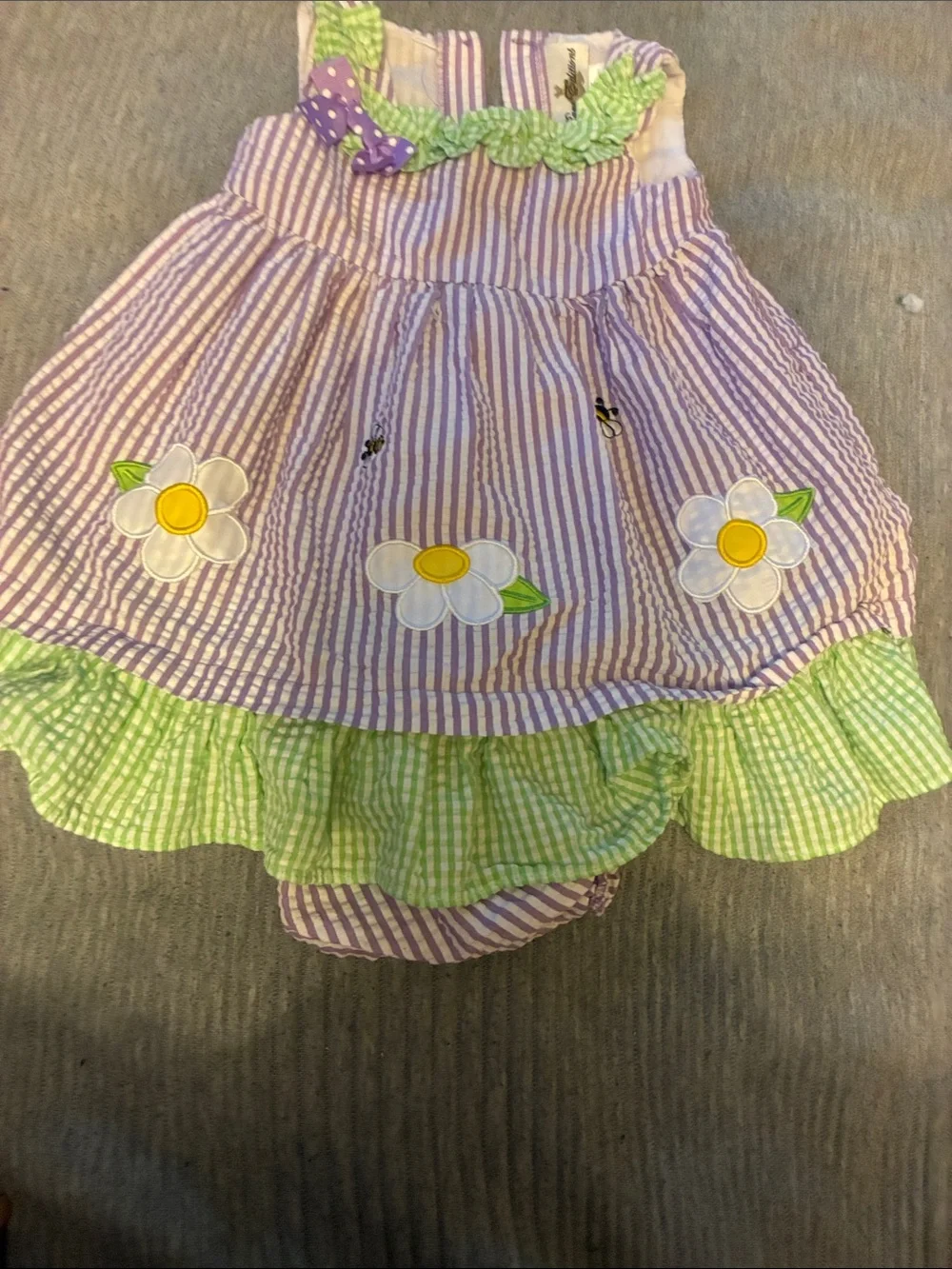 (2 )set pc Pink Paris Print Dress and one Purple,white with butterflies 18-24